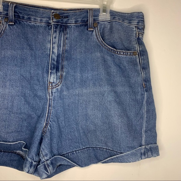 American Eagle Shorts Mom Jean Denim Blue High Rise Cotton Women’s 16 - Picture 6 of 8
